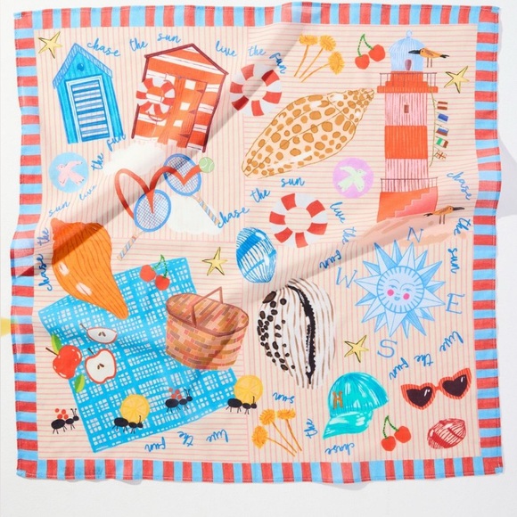 NWT Vismaya Summer Edit Cotton Square Scarf - Picture 1 of 2